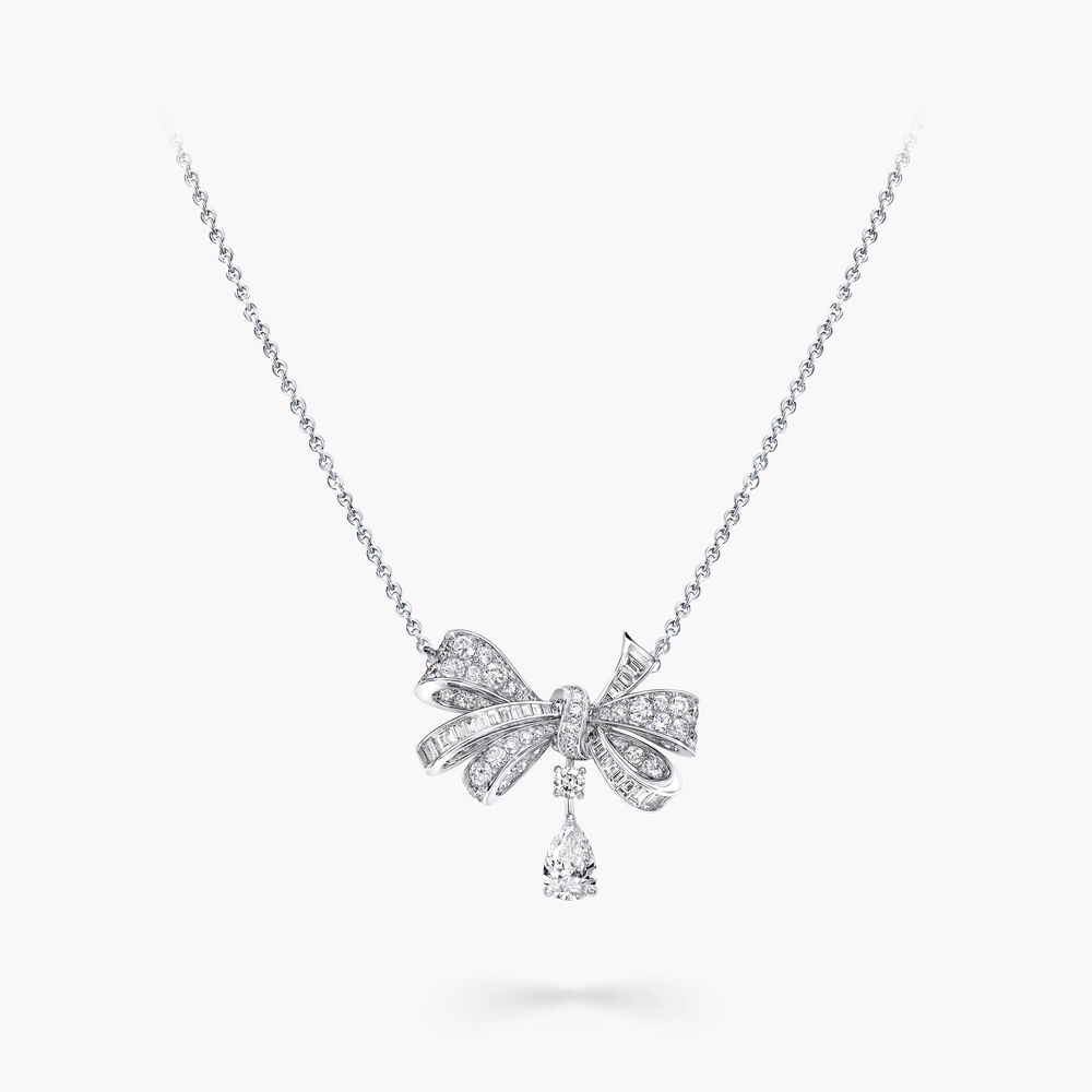 Tilda's Bow Classic Diamond Drop Pendant
